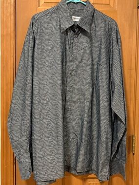 Zanetti Men's Textured Gray Patterned Button-Down Dress Shirt Size XL